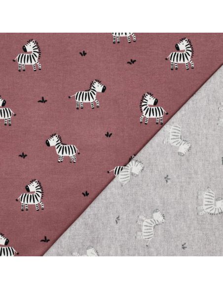 Tissu flanelle zèbres - Mauve