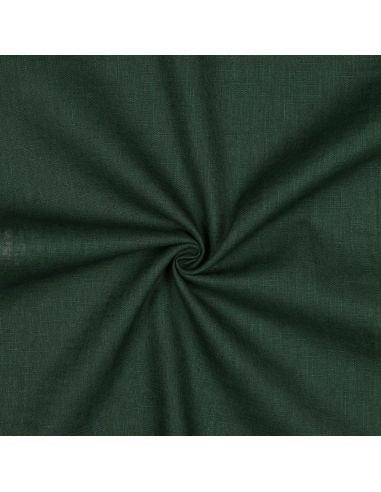 Tissu lin coton lavé - Vert sapin
