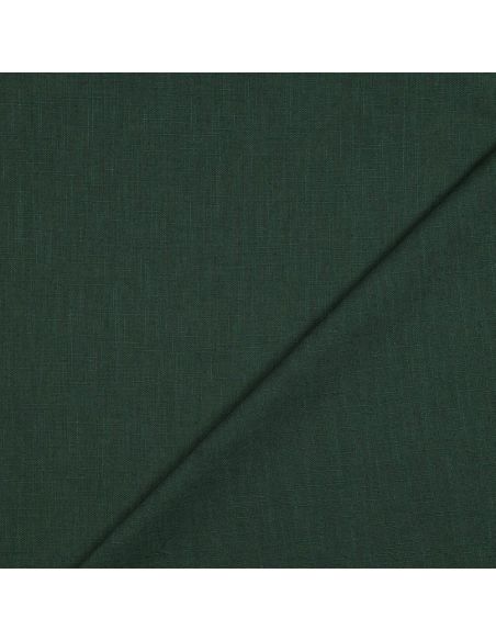 Tissu lin coton lavé - Vert sapin