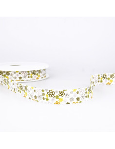 Biais fleurs - Jaune