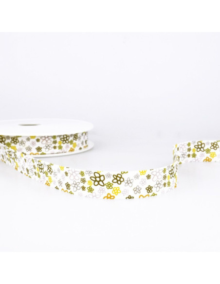 Biais fleurs - Jaune