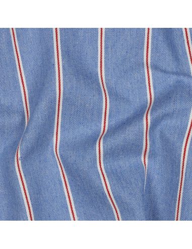 Tissu Denim léger à rayures larges - Bleu clair