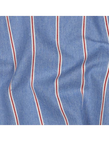 Tissu Denim léger à rayures larges - Bleu clair