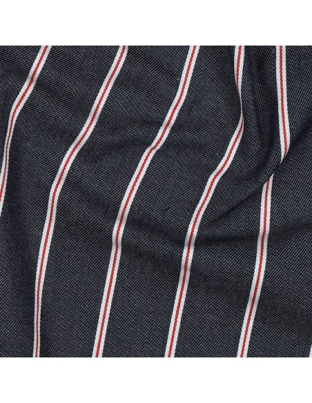 Tissu Denim léger à rayures larges - Bleu denim