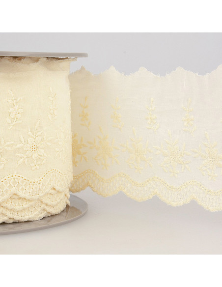 Broderie anglaise Clémence 85 mm - Écru