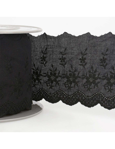 Broderie anglaise Clémence 85 mm - Noir