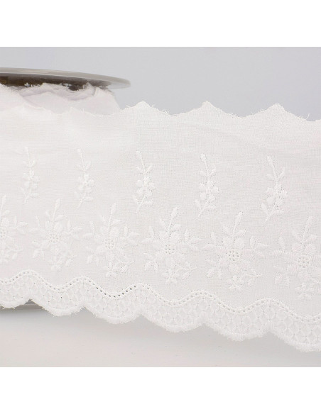 Broderie anglaise Clémence 85 mm - Blanc