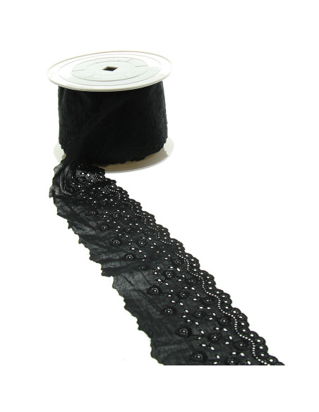 Broderie anglaise Lise 76 mm - Noir