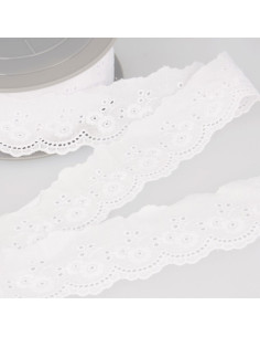 Broderie anglaise Anaïs 45 mm - Blanc
