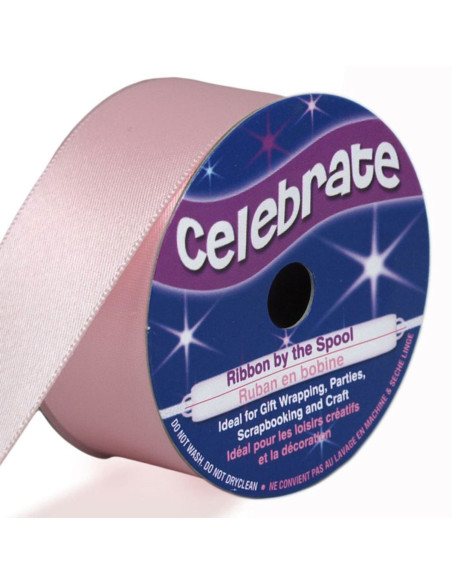 Ruban satin Celebrate rose - 25 mm x 4 mètres