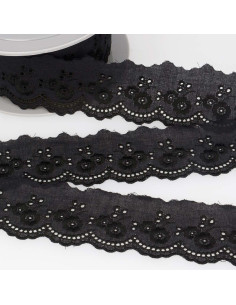 Broderie anglaise Anaïs 45 mm - Noir