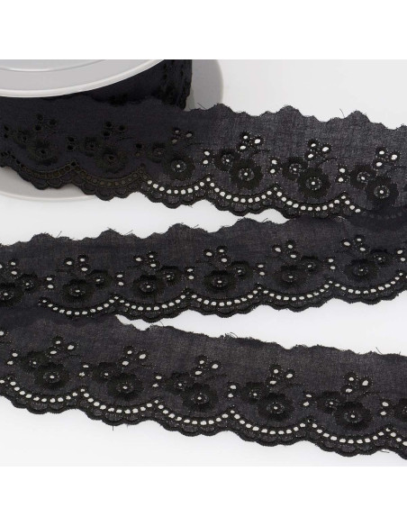 Broderie anglaise Anaïs 45 mm - Noir