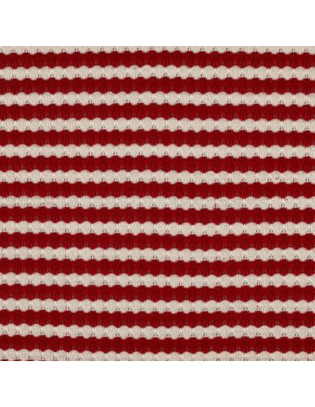 Tissu maille tricot Jacquard à rayures - Rouge carmin