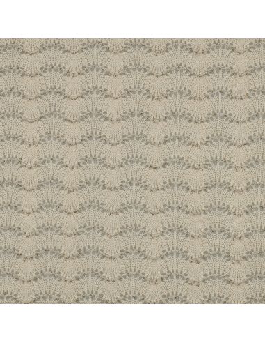 Tissu maille tricot Jacquard lurex - Écru