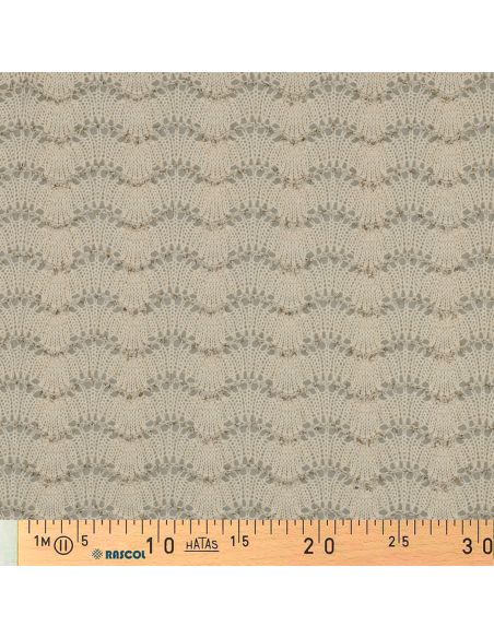 Tissu maille tricot Jacquard lurex - Écru