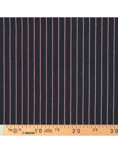 Tissu Denim léger à rayures fines - Bleu denim
