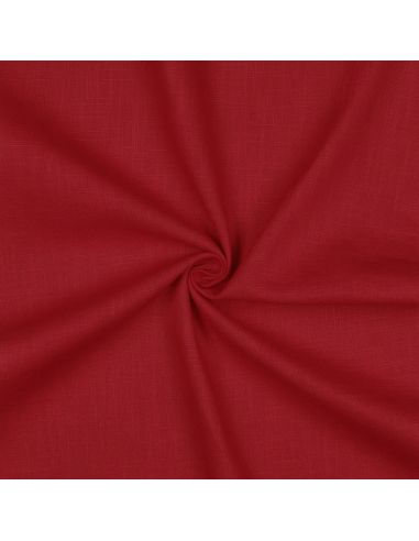 Tissu lin coton lavé - Rouge