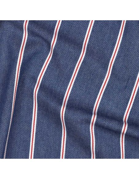 Tissu Denim léger à rayures larges - Bleu moyen