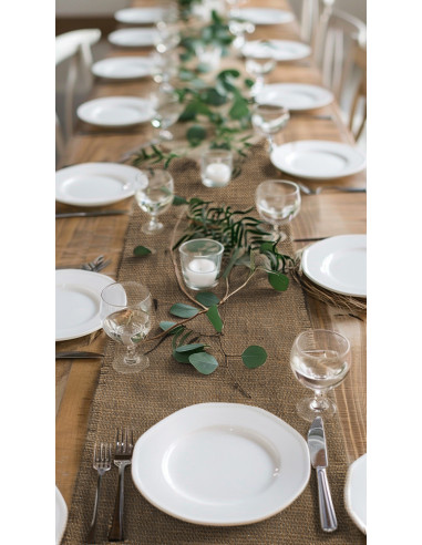 Toile de jute lurex or - Naturel