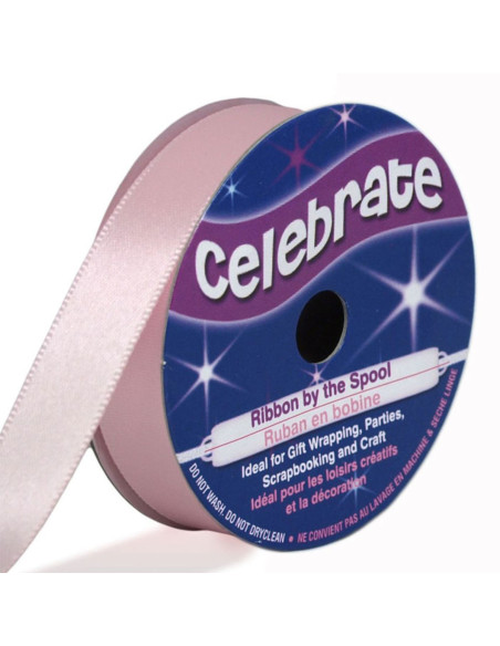 Ruban satin Celebrate rose - 13 mm x 6 mètres