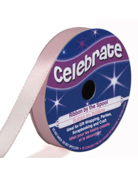 Ruban satin Celebrate rose - 9 mm x 6 mètres
