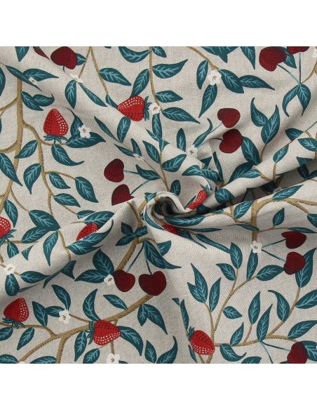 Toile de coton canvas - Cerises et fraises