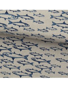 Toile de coton canvas - Banc de poissons