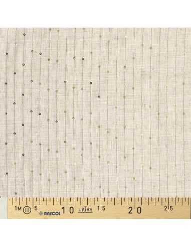 Tissu viscose lin - Rayures de sequins