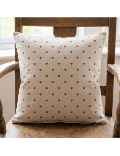 Toile de coton canvas - Petits coeurs rouge 2