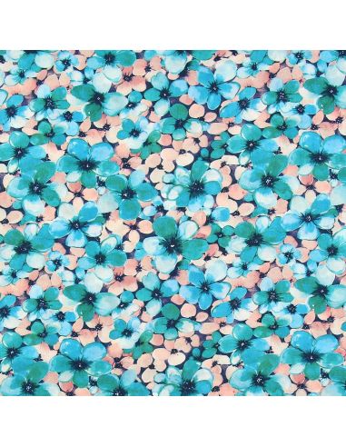 Tissu viscose Anémone - Bleu tiffany