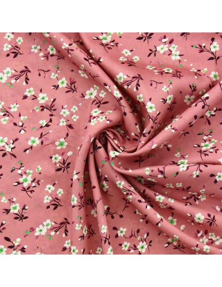 Tissu viscose Rosier sauvage - Bois de rose