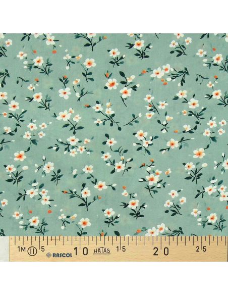 Tissu viscose Rosier sauvage - Sauge