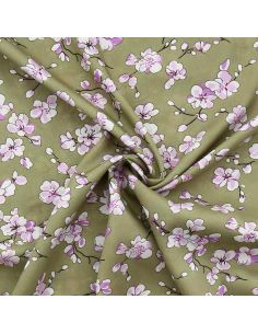 Tissu viscose Sakura - Vert olive