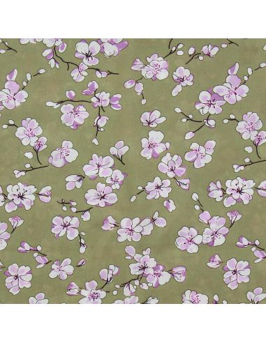 Tissu viscose Sakura - Vert olive
