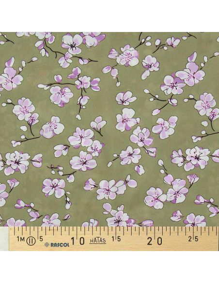 Tissu viscose Sakura - Vert olive
