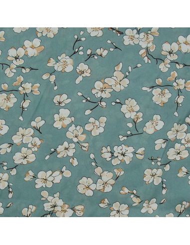 Tissu viscose Sakura - Vert de gris