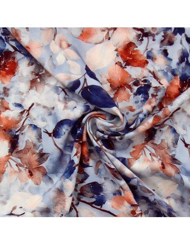 Tissu viscose Aquarelle - Bleu lavande