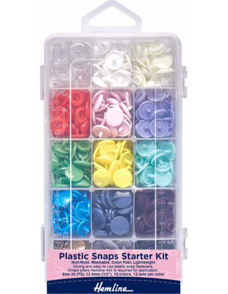 Boite plastique garnie de 180 pressions compatibles KAM