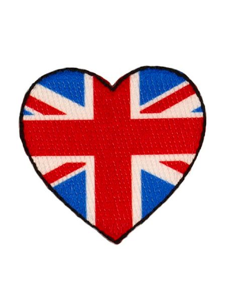 Écusson thermocollant drapeau coeur - Royaume - Uni