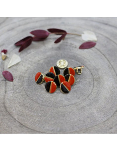 Bouton Wink Black - Tangerine