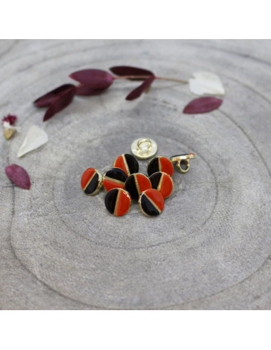 Bouton Wink Black - Tangerine