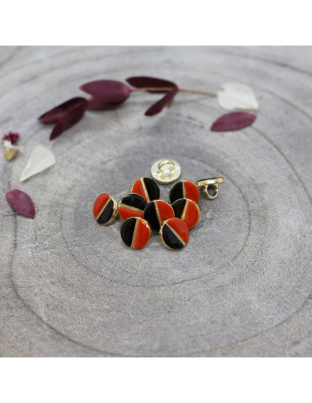 Bouton Wink Black - Tangerine