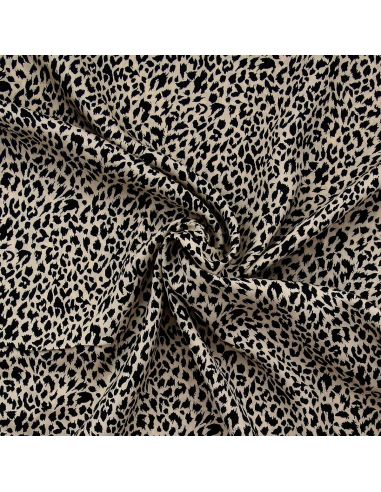 Tissu viscose Félin - Beige