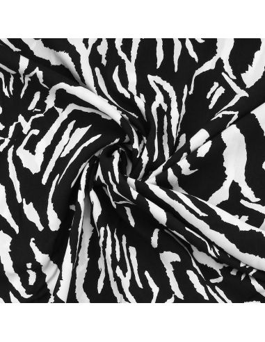 Tissu viscose Zèbre - Noir