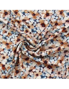 Tissu viscose Anémone - Noisette