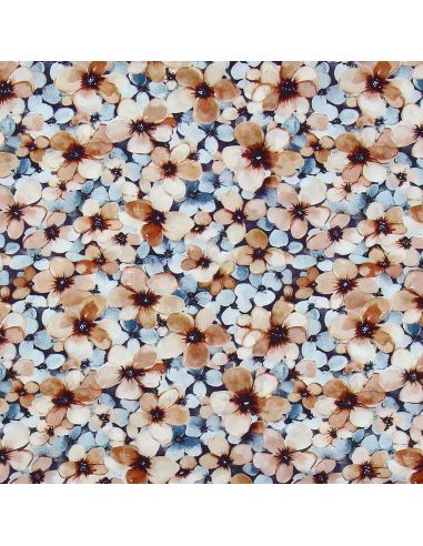 Tissu viscose Anémone - Noisette