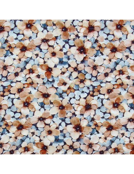 Tissu viscose Anémone - Noisette