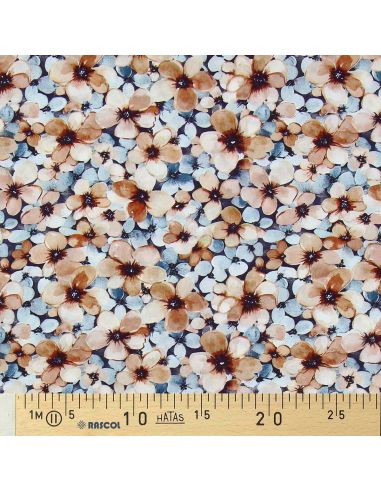 Tissu viscose Anémone - Noisette
