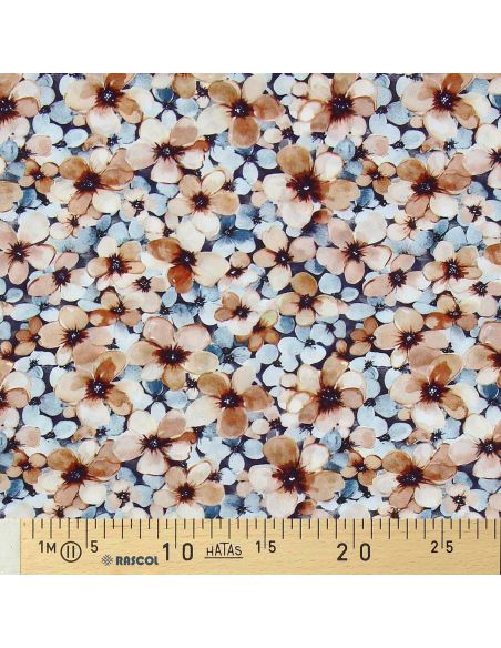 Tissu viscose Anémone - Noisette