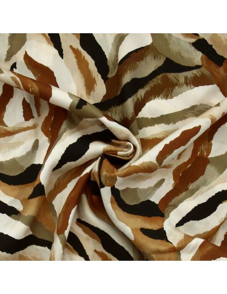 Tissu viscose Abstrait - Fauve et beige